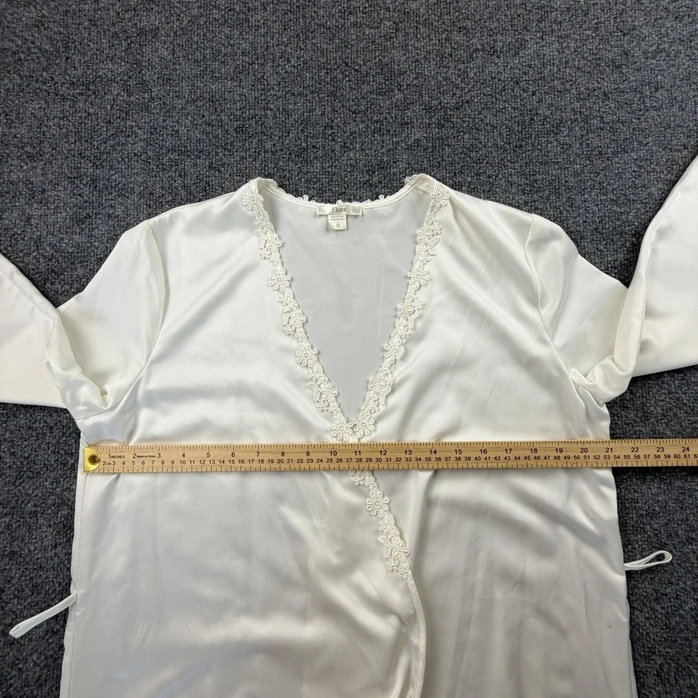 Bridal Ivory Lace Robe Set Flora Nightgown Slip‎ Honeymoon Romantic S